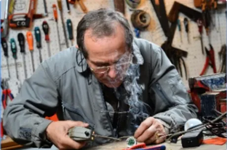 Old man working